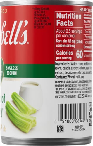 Campbell's® Condensed Heart Healthy Cream of Celery Soup Can Perspective: right