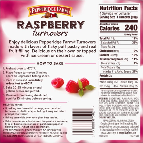 Pepperidge Farm Raspberry Turnovers Perspective: right