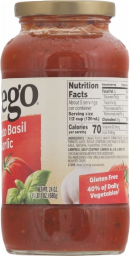 Prego® Italian Tomato Sauce with Basil & Garlic Perspective: right