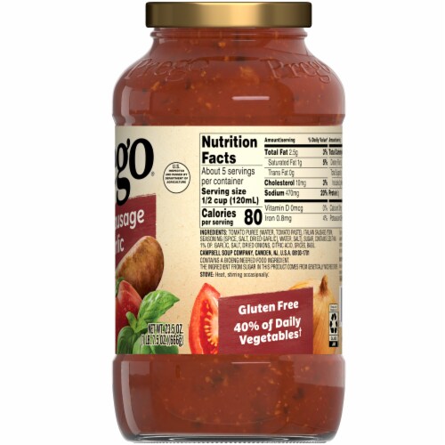 Prego® Italian Sausage & Garlic Meat Sauce Perspective: right