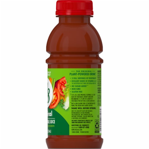 V8 nutrition label