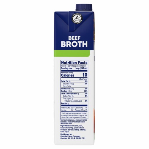 Swanson 100% Natural 50% Less Sodium Beef Broth Perspective: right