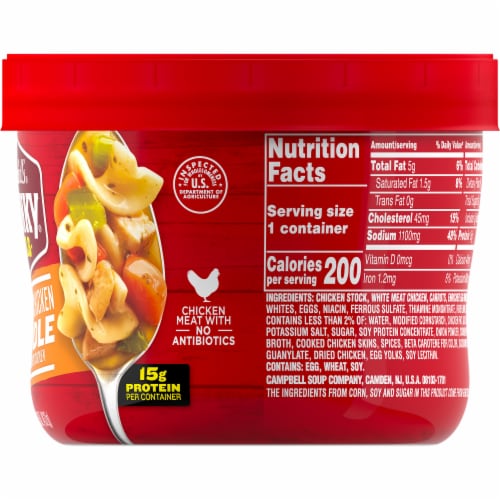 Campbell's® Chunky® Soup Classic Chicken Noodle Soup Microwavable Bowl Perspective: right