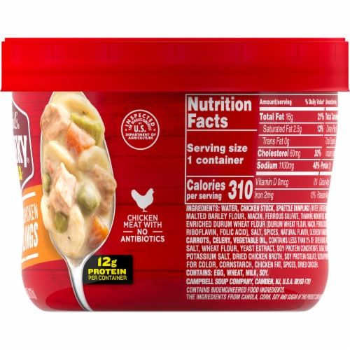 Campbell's® Chunky Creamy Chicken & Dumplings Soup Perspective: right