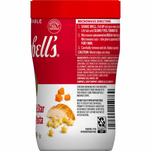 Campbell's® Sipping Soup Chicken Soup & Star Shaped Pasta Microwavable Cup Perspective: right