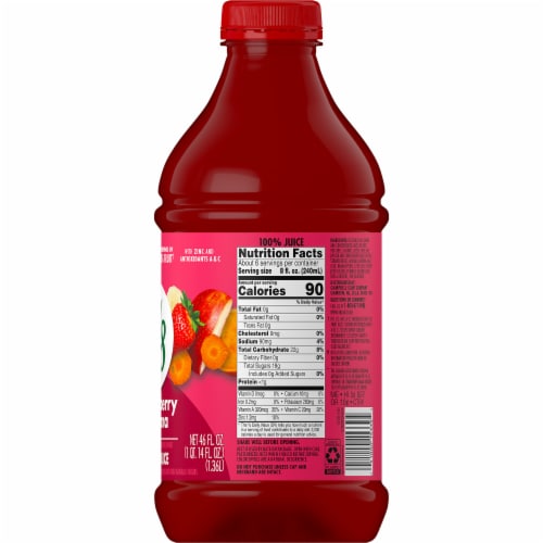 V8® Strawberry Banana 100% Fruit and Vegetable Juice Bottle Perspective: right