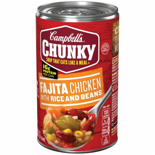 Campbell's Chunky Fajita Chicken with Rice and Beans Soup Perspective: right