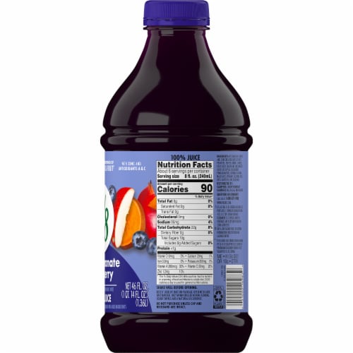 V8® Pomegranate Blueberry 100% Fruit and Vegetable Juice Bottle Perspective: right
