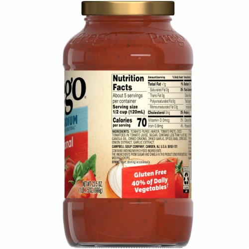 Prego® Traditional Lower Sodium Pasta Sauce Perspective: right