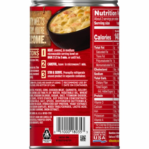 Campbell's Chunky Chicken Corn Chowder Soup Perspective: right