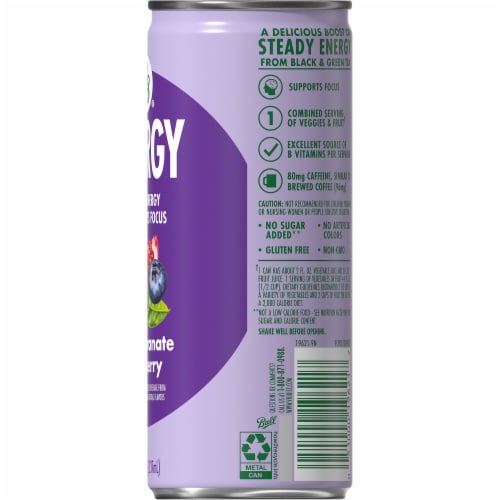 V8® Pomegranate Blueberry Energy Drink Can Perspective: right