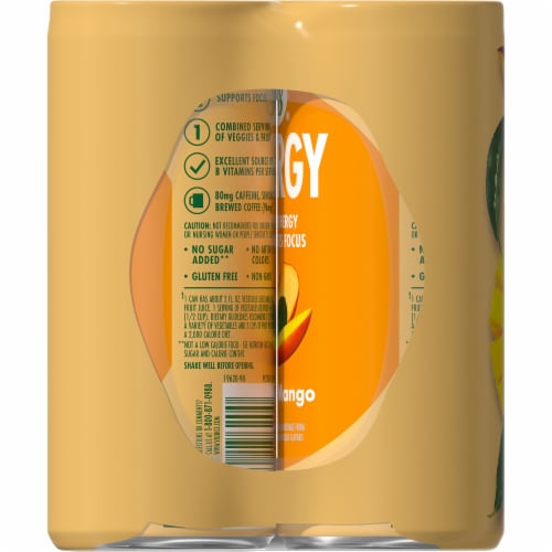 V8® Energy Peach Mango Energy Drink Can Perspective: right