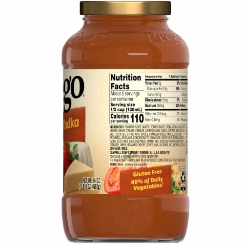 Prego® Creamy Vodka Pasta Sauce Perspective: right