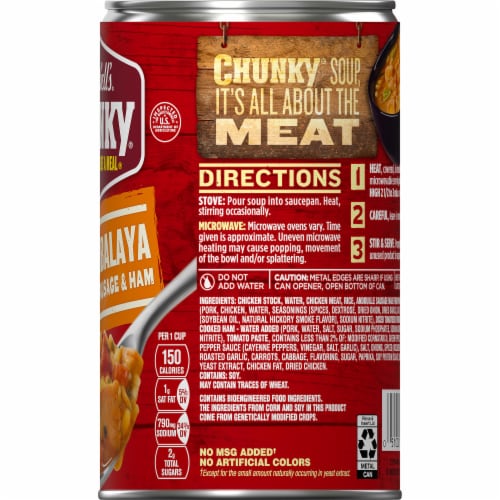 Campbell's® Chunky® Jazzy Jambalaya with Chicken Sausage and Ham Soup Can Perspective: right