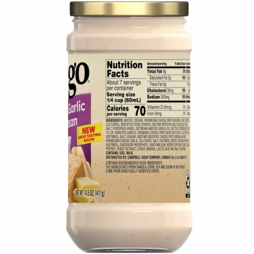 Prego® Alfredo Pasta Sauce with Roasted Garlic and Parmesan Cheese Perspective: right