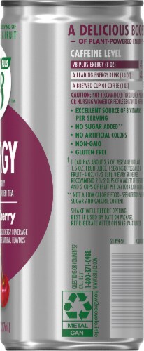 V8 + Energy® Black Cherry Juice Drink Perspective: right
