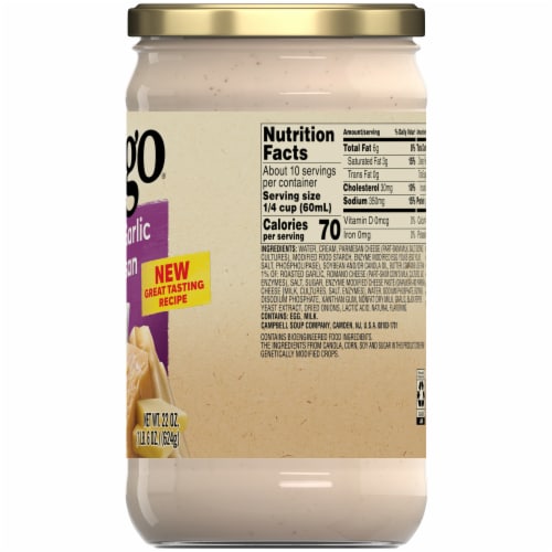 Prego® Alfredo Sauce with Roasted Garlic and Parmesan Cheese Perspective: right