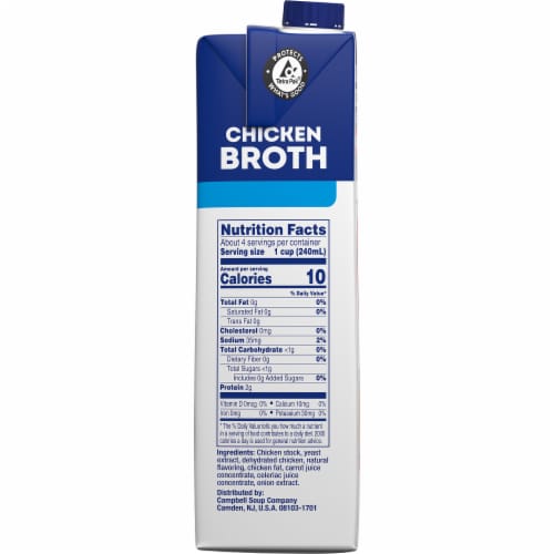 Swanson 100% Natural Unsalted Chicken Broth Perspective: right