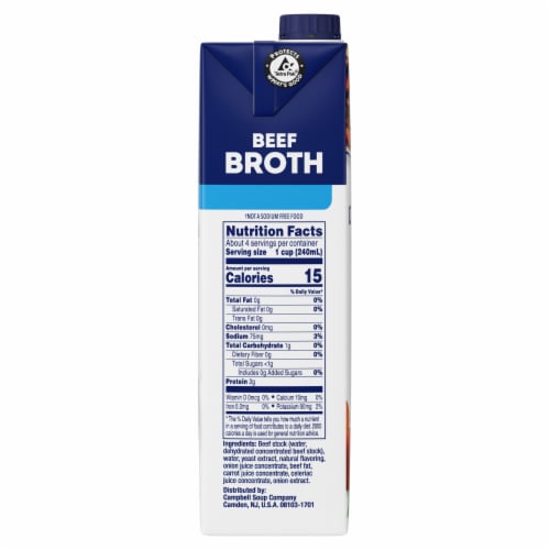 Swanson® 100% Natural Unsalted Beef Broth Perspective: right