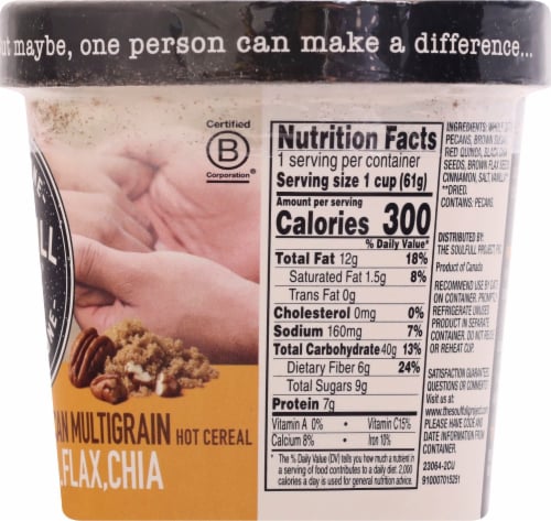 The Soulfull Project Brown Sugar Pecan Multigrain Hot Cereal Perspective: right