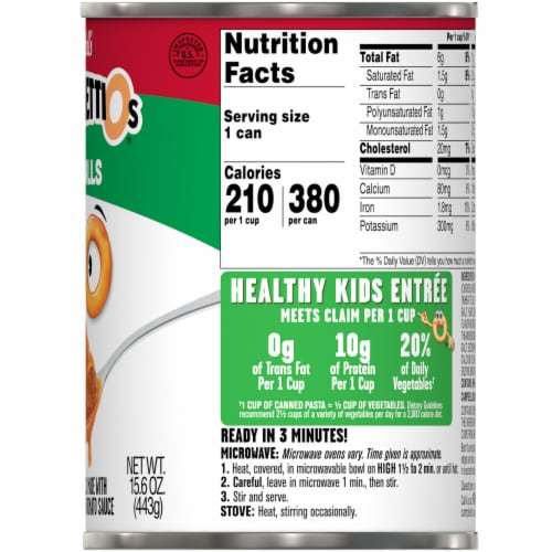 SpaghettiOs® Canned Pasta with Meatballs Perspective: right