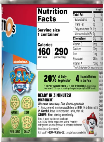Campbell's® SpaghettiOs® Paw Patrol™ Shaped Pasta Perspective: right