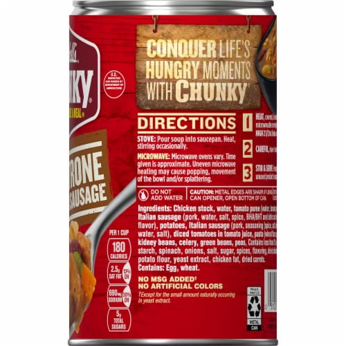 Campbell's® Chunky Minestrone with Italian Sausage Soup Perspective: right