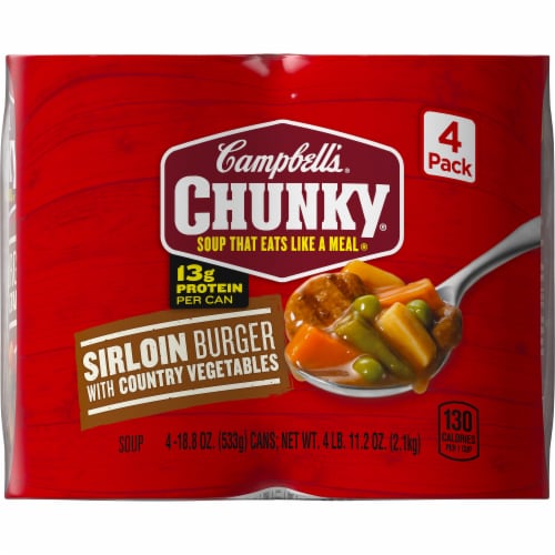 Campbell’s® Chunky® Soup Sirloin Burger With Country Vegetable Beef Soup Perspective: right