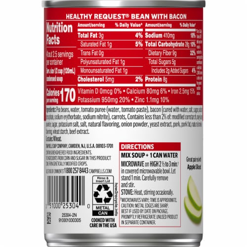 Campbell's® Condensed Healthy Request® Bean with Bacon Soup Perspective: right