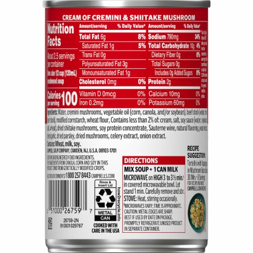 Campbell's® Condensed Cream of Cremini & Shiitake Mushroom Soup Perspective: right