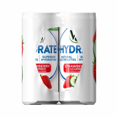 V8 +Hydrate Strawberry Cucumber Plant-Based Hydrating Beverage Perspective: right