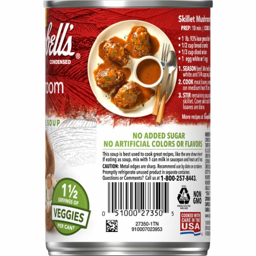 Campbell's Mushroom Cooking Soup Condensed Soup Perspective: right