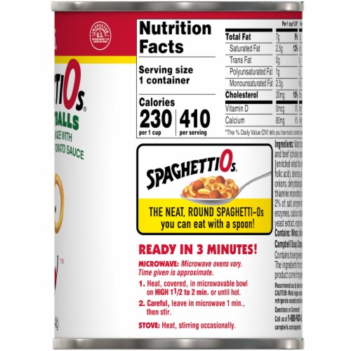 Campbell's® Little Meatballs SpaghettiOs Perspective: right