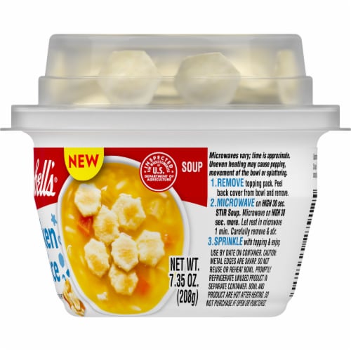 Campbell's® Chicken & Rice with Oyster Crackers Soup Perspective: right