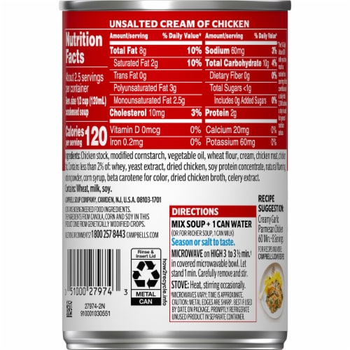 Campbell's® Condensed Unsalted Cream of Chicken Soup Perspective: right
