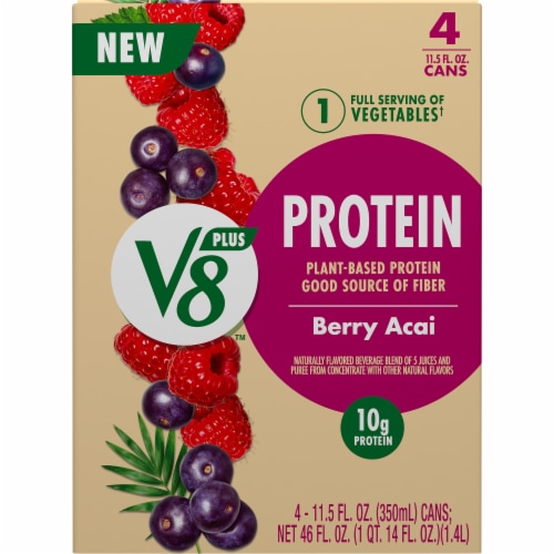 V8™ +Protein Berry Acai Plant-Based Protein Drink Perspective: right