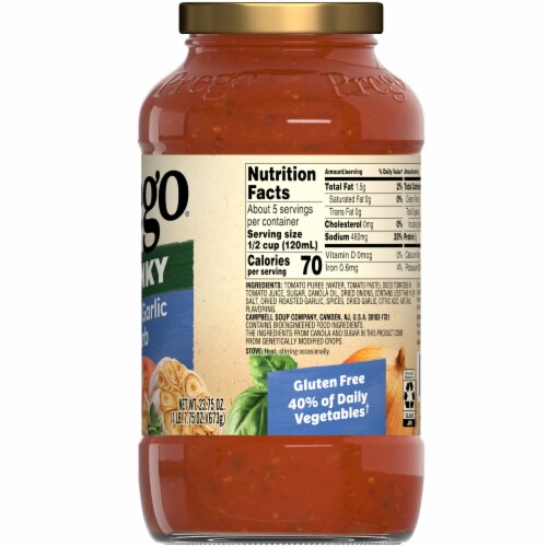Prego® Roasted Garlic & Herb Chunky Italian Sauce Perspective: right