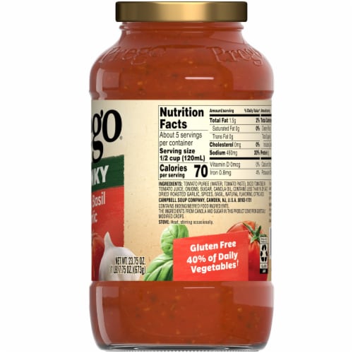 Prego® Tomato Basil & Garlic Chunky Italian Sauce Perspective: right