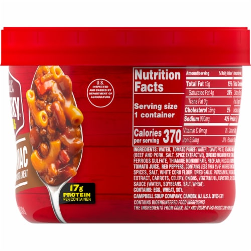 Campbell's® Chunky® Chili Mac Soup Bowl Microwavable Bowl Perspective: right