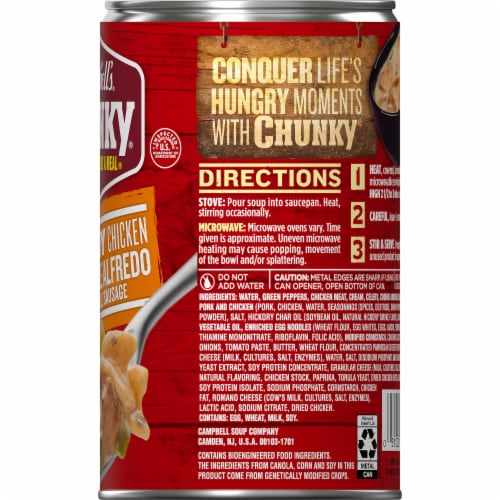 Campbell's® Chunky® Creamy Chicken Cajun Style Alfredo With Andouille Sausage Soup Can Perspective: right