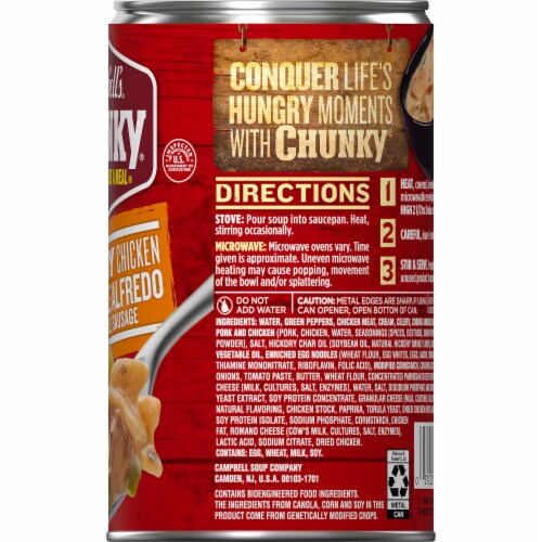 Campbell's® Chunky® Creamy Chicken Cajun Style Alfredo With Andouille Sausage Soup Can Perspective: right