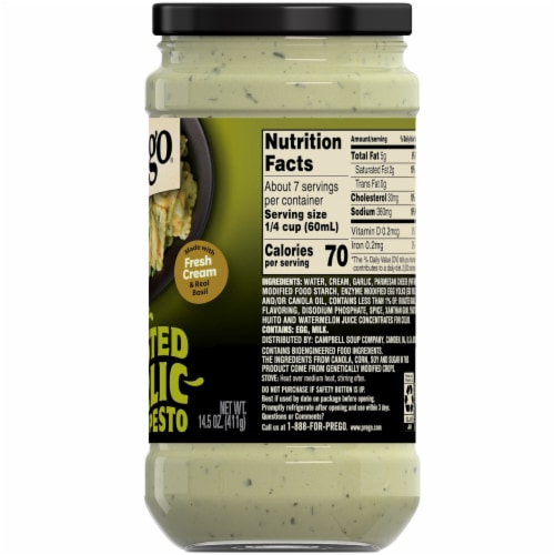 Prego Creamy Roasted Garlic Pesto Pasta Sauce Perspective: right