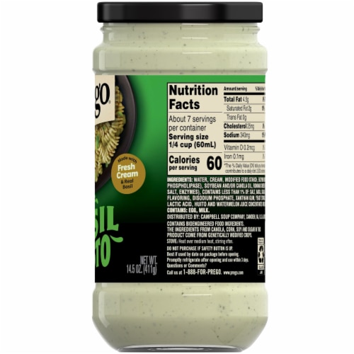 Prego Creamy Basil Pesto Pasta Sauce Perspective: right