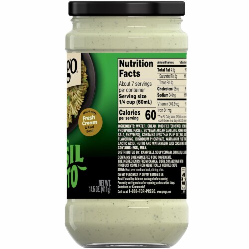 Prego Creamy Basil Pesto Pasta Sauce Perspective: right