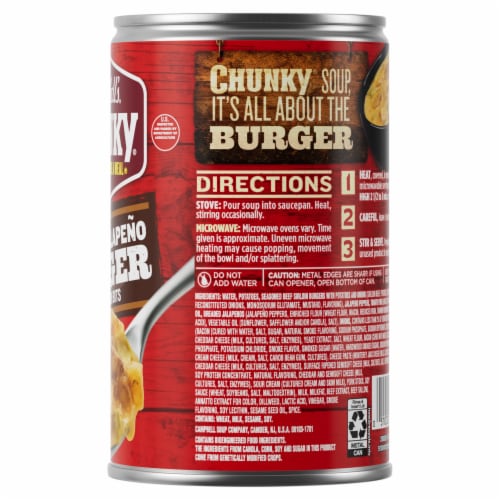 Campbell's® Chunky® Cheesy Jalapeno Burger with Bacon Bits Perspective: right