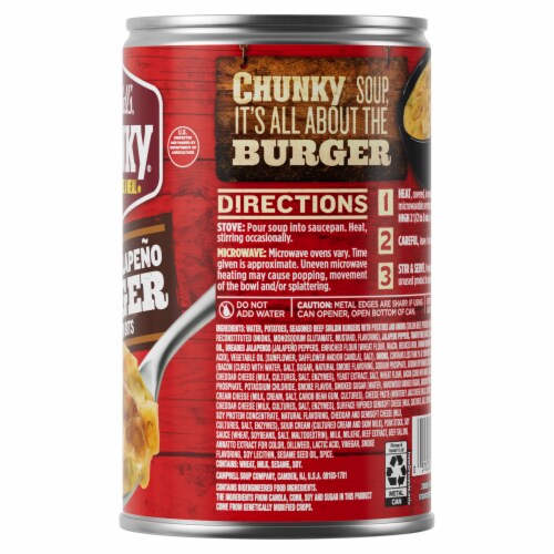 Campbell's® Chunky® Cheesy Jalapeno Burger with Bacon Bits Perspective: right