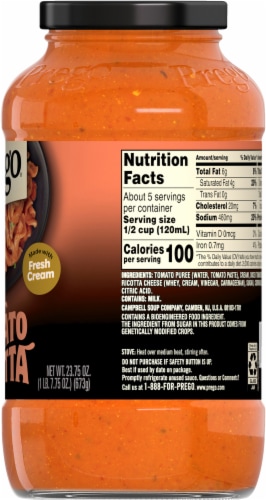 Prego® Creamy Tomato Ricotta Pasta Sauce Perspective: right