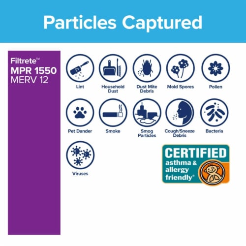 Filtrete™ Ultra Allergen Reduction Deep Pleat Furnace AC Air Filter 1550 MPR Perspective: right