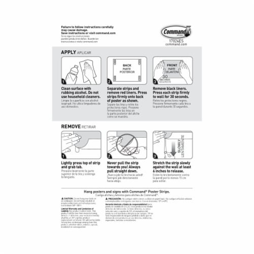 Command™ Damage-Free Hanging Small Poster Strips - White Perspective: right
