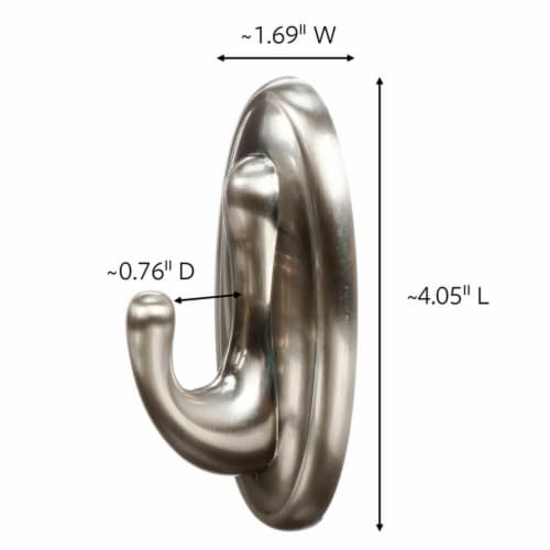 Command™ Traditional Large Brushed Nickel Hook Perspective: right